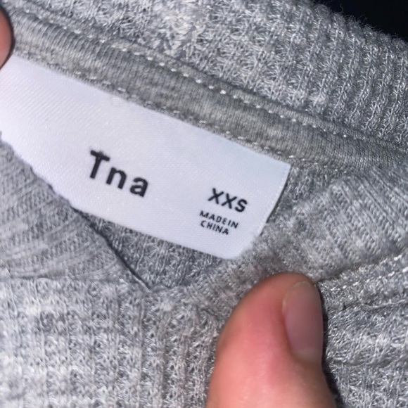 TNA - Grey Ribbed Hoodie - Picture 3 of 3